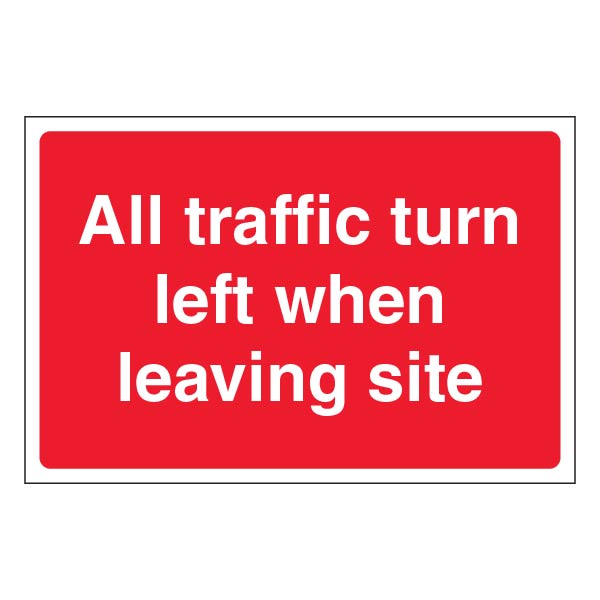 All Traffic Turn Left Safety Sign Durable High Visibility