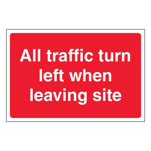 All Traffic Turn Left Safety Sign Durable High Visibility