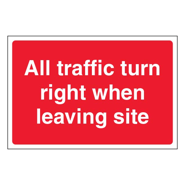 All Traffic Turn Right Safety Sign High Vis For Sites