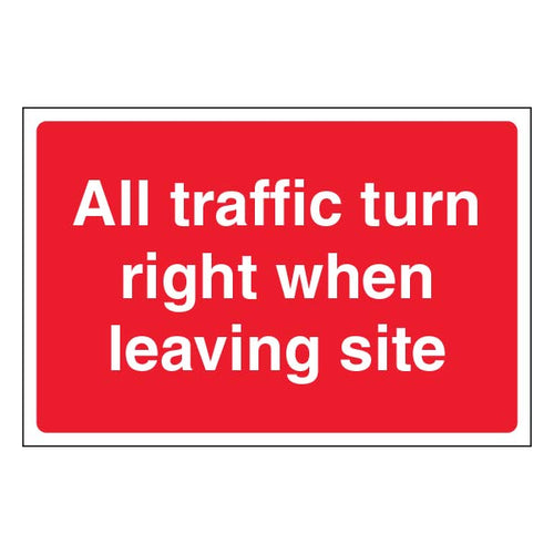 All Traffic Turn Right Safety Sign High Vis For Sites