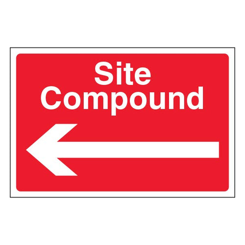 High Visibility Site Compound Arrow Left Safety Sign Large