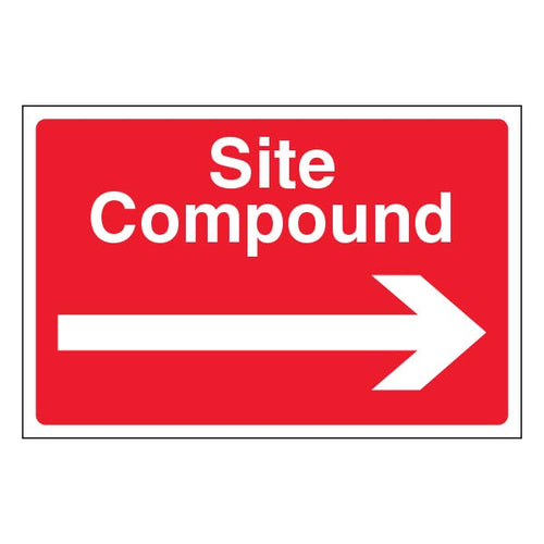 Site Compound Arrow Right Safety Sign Large For Sites