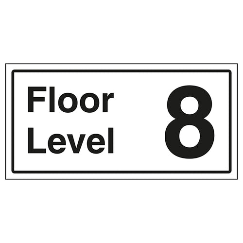 Floor Level 8 Safety Sign For Visitors And Staff Wayfinding