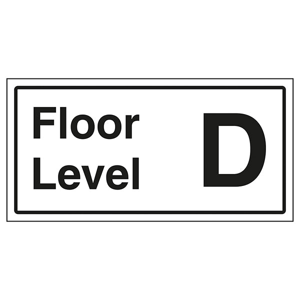 Floor Level D Safety Sign Clear Visible Navigation Staff