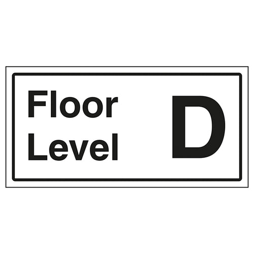 Floor Level D Safety Sign Clear Visible Navigation Staff