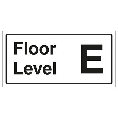 Floor Level E Safety Sign Clear Wayfinding Durable Office