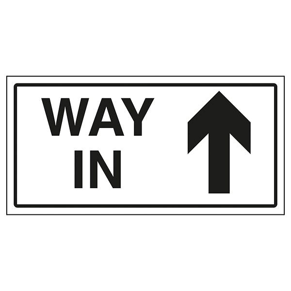 Way In Arrow Up Safety Sign For Visitors Stairway Essential