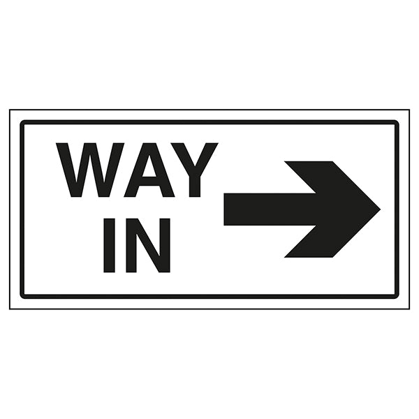 Way In Arrow Right Safety Sign Clear Direction For Visitors