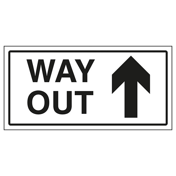 Way Out Arrow Up Safety Sign Clear Exit Guidance Staff