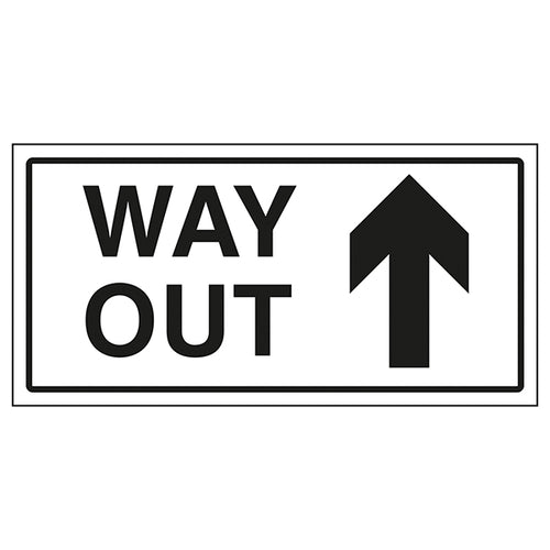 Way Out Arrow Up Safety Sign Clear Exit Guidance Staff