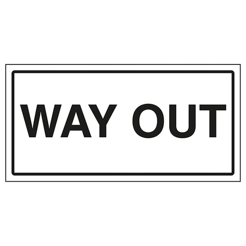 Way Out Safety Sign Clear Directional Stairway For Visitors