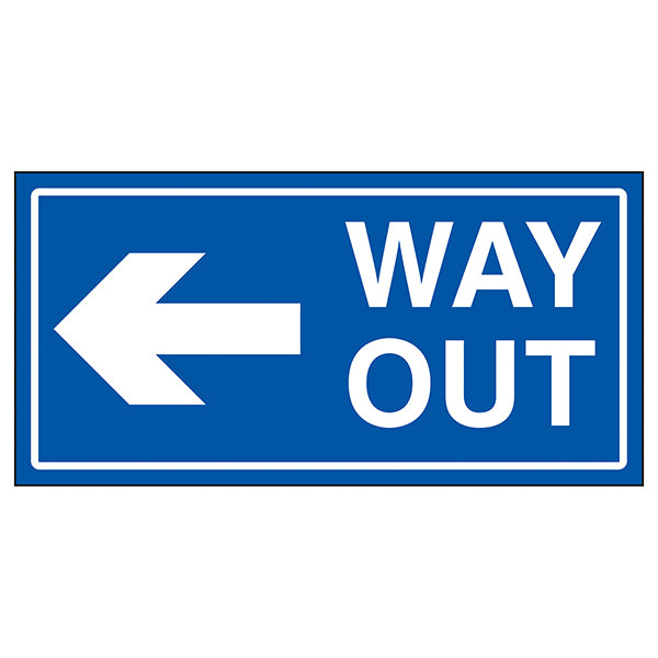 Way Out Arrow Left Safety Sign Clear Direction For Visitors