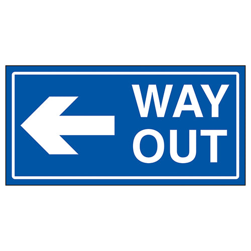 Way Out Arrow Left Safety Sign Clear Direction For Visitors