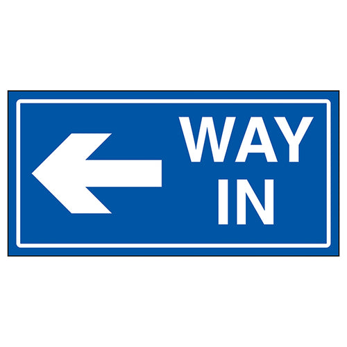 Way In Arrow Left Safety Sign For Visitors Directional
