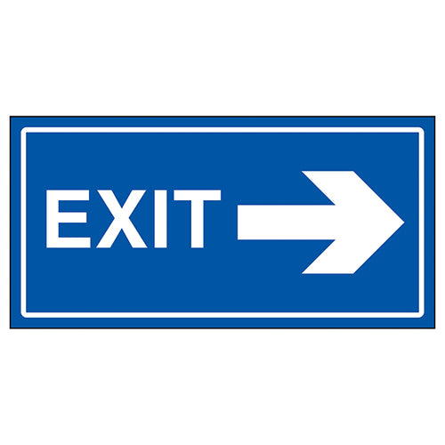Exit Arrow Right Safety Sign Durable Visible For Visitors