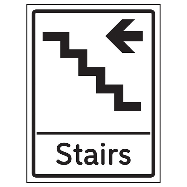 Stairs Arrow Left Safety Sign For Visitor Wayfinding