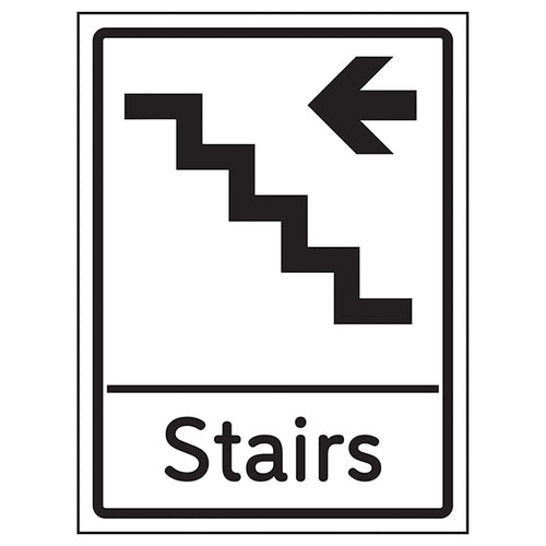 Stairs Arrow Left Safety Sign For Visitor Wayfinding