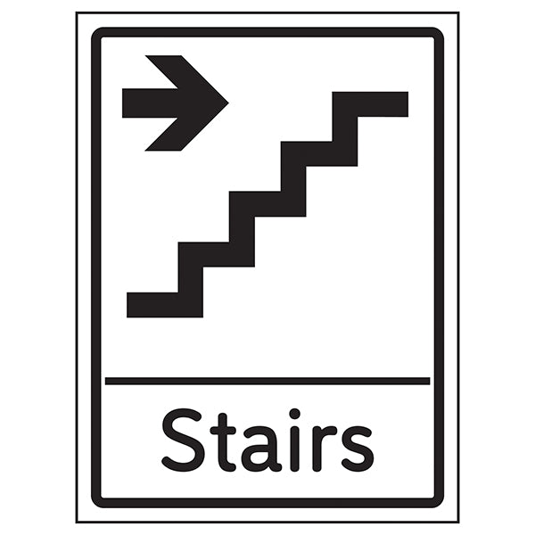 Stairs Arrow Right Safety Sign Clear Wayfinding For Staff