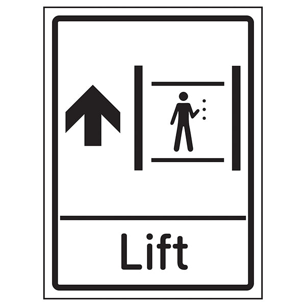 Lift Arrow Up Safety Sign Clear Wayfinding For Visitors