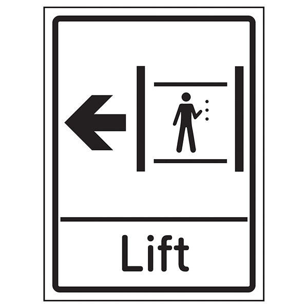 Lift Arrow Left Safety Sign Clear Direction For Visitors
