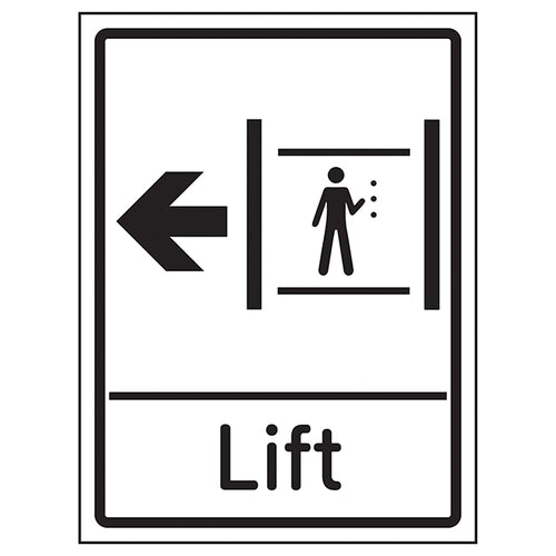 Lift Arrow Left Safety Sign Clear Direction For Visitors