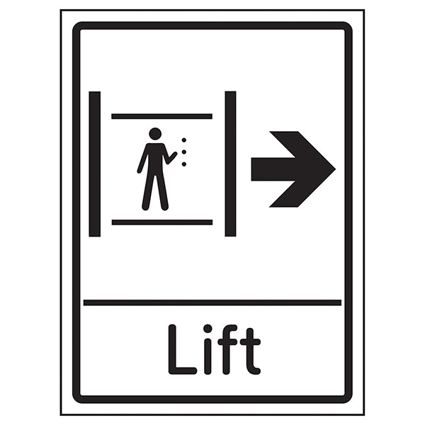Lift Arrow Right Safety Sign Clear Direction For Visitors