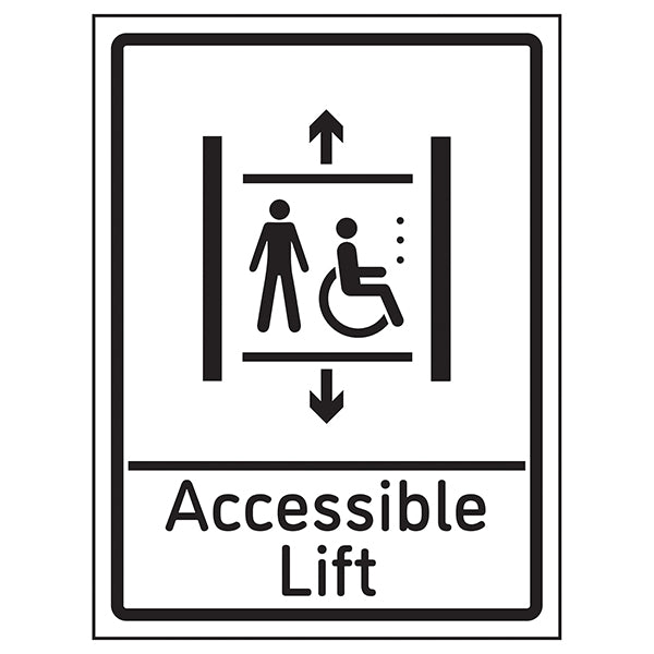 Accessible Lift Safety Sign High Visibility For Visitors