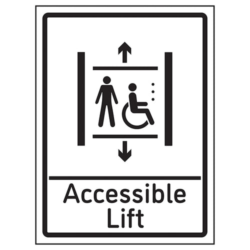 Accessible Lift Safety Sign High Visibility For Visitors
