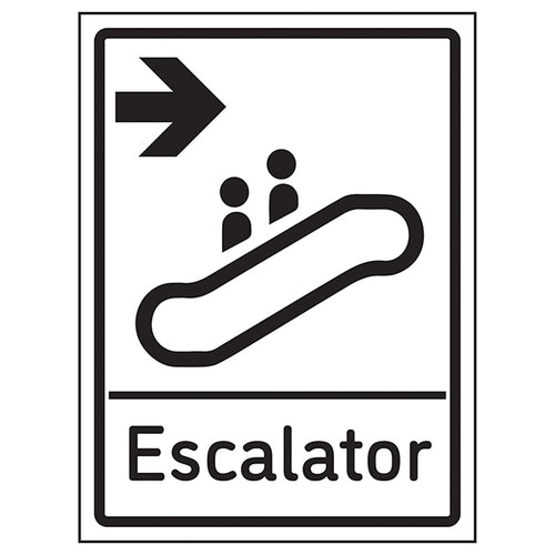 Escalator Arrow Right Safety Sign Clear Direction For Staff