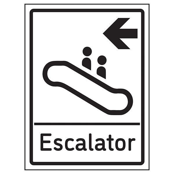 Escalator Arrow Left Safety Sign Directional For Businesses