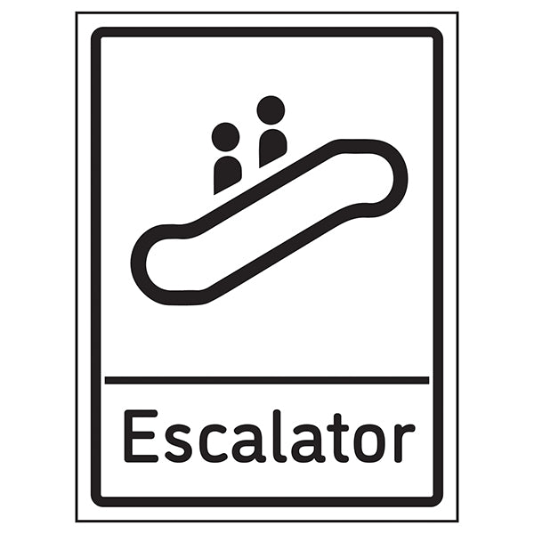 Escalator Safety Sign Clear Wayfinding For Visitors Staff