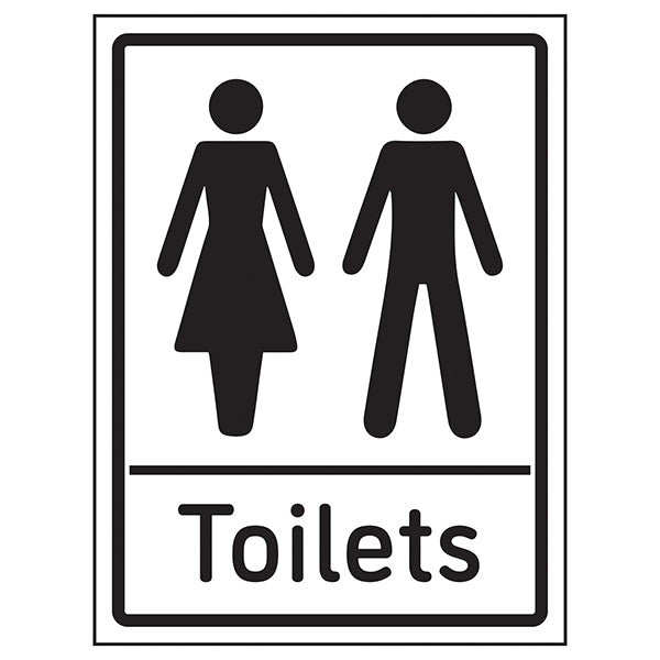 Toilets Portrait Safety Sign Clear EN ISO 7010 For Business