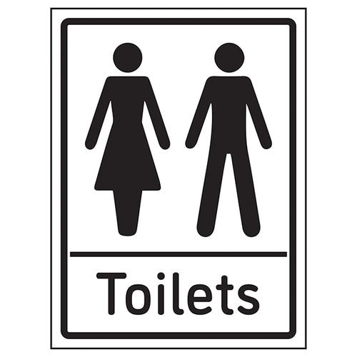 Toilets Portrait Safety Sign Clear EN ISO 7010 For Business