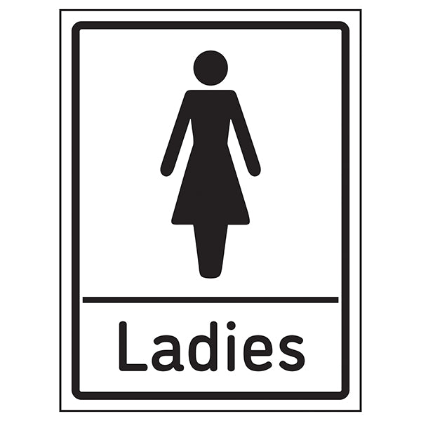Ladies Toilets Safety Sign Clear EN ISO 7010 For Public