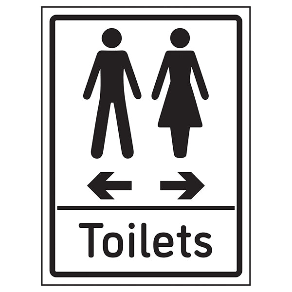 Toilets Arrows Men Left Women Right Safety Sign Workplaces