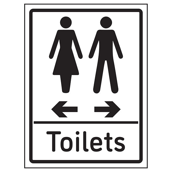 Toilets Arrows Women Left Men Right Safety Sign Facilities