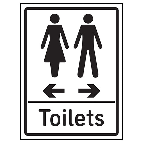 Toilets Arrows Women Left Men Right Safety Sign Facilities