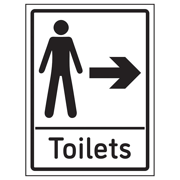 Mens Toilets Arrow Right Safety Sign Clear For Workplaces