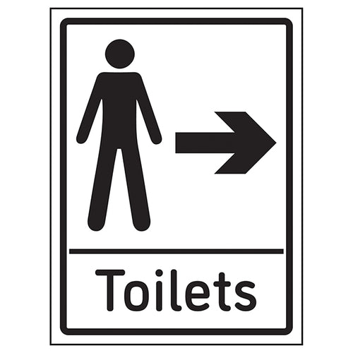 Mens Toilets Arrow Right Safety Sign Clear For Workplaces