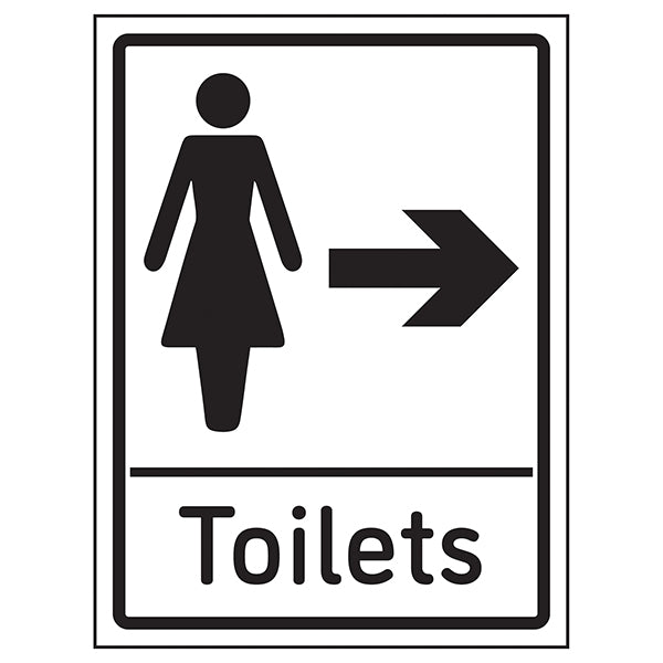 Women Toilets Arrow Right Safety Sign For All Visitors