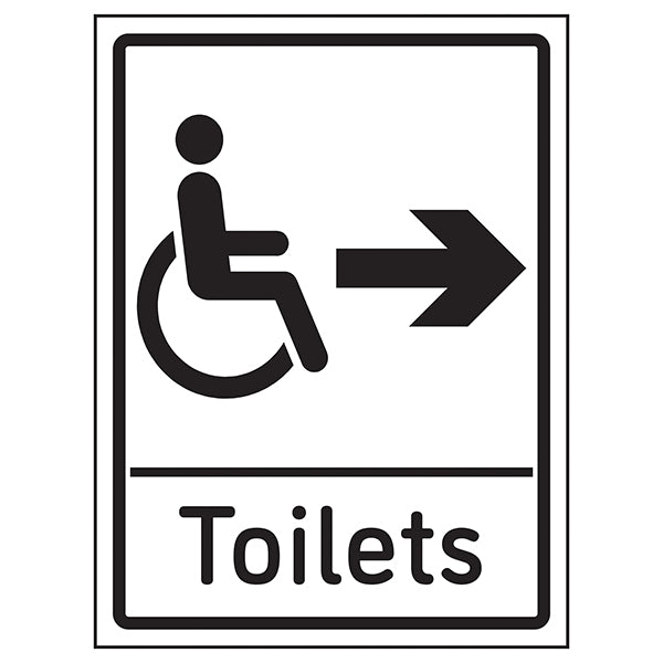 Disabled Toilets Arrow Right Safety Sign For Facilities