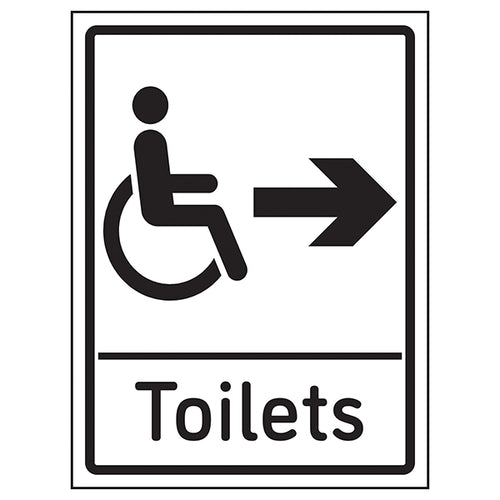 Disabled Toilets Arrow Right Safety Sign For Facilities