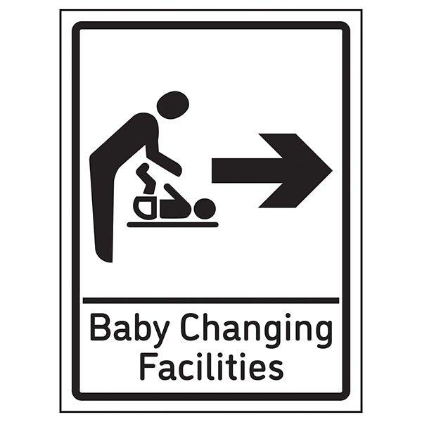 Baby Changing Clear Arrow Right Safety Sign For Facilities