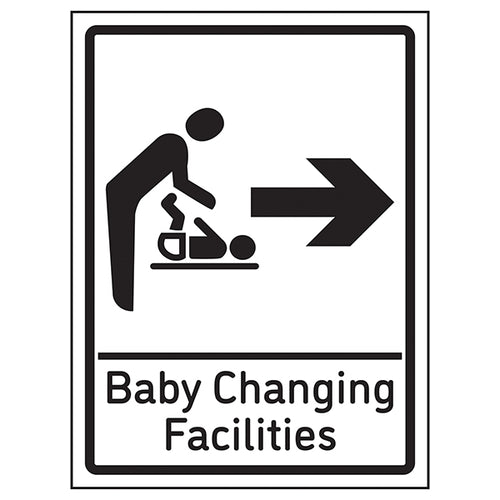 Baby Changing Clear Arrow Right Safety Sign For Facilities