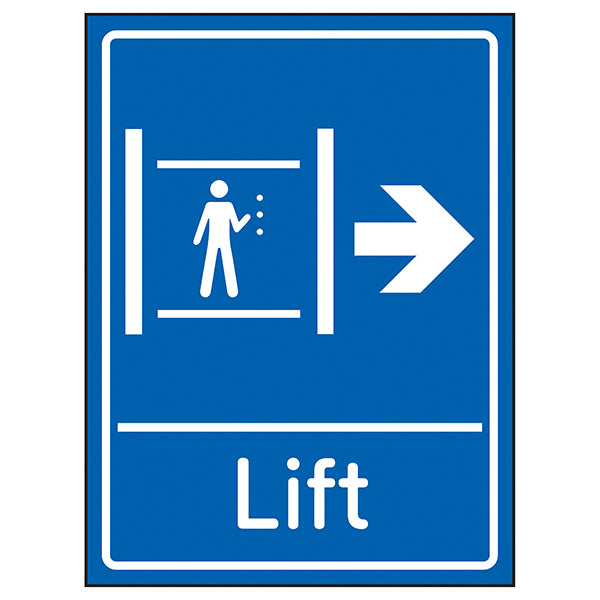 Lift Arrow Right Safety Sign Clear Durable For Businesses