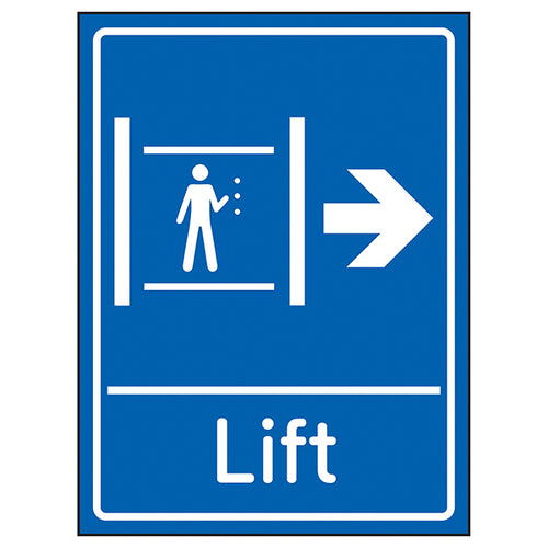 Lift Arrow Right Safety Sign Clear Durable For Businesses