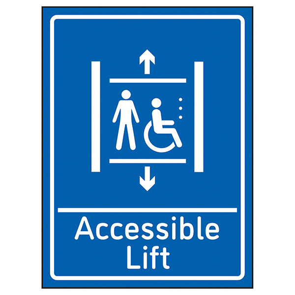 Accessible Lift Safety Sign High Visibility For Visitors
