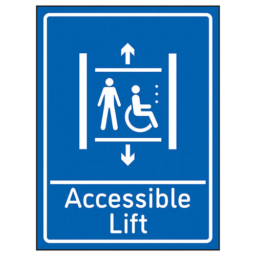 Accessible Lift Safety Sign High Visibility For Visitors