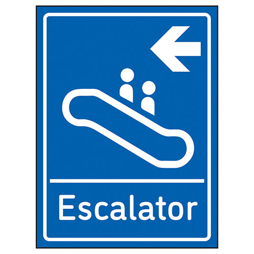 Escalator Arrow Left Safety Sign Clear Direction For Staff