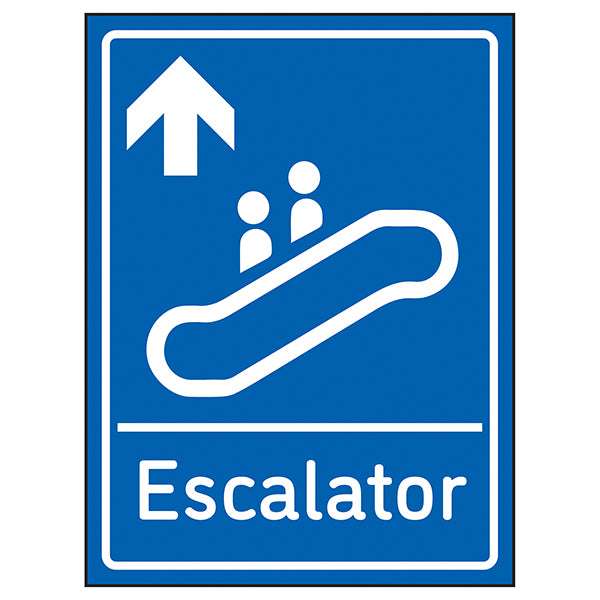 Escalator Arrow Up Safety Sign Clear Durable For Staff